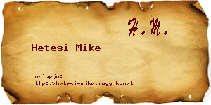 Hetesi Mike névjegykártya